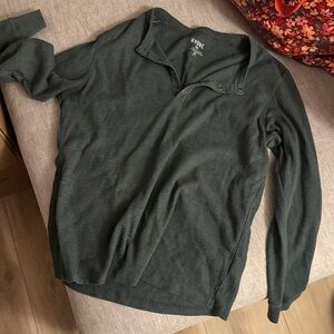Rhone Forest Green Textured Long Sleeve Shirt